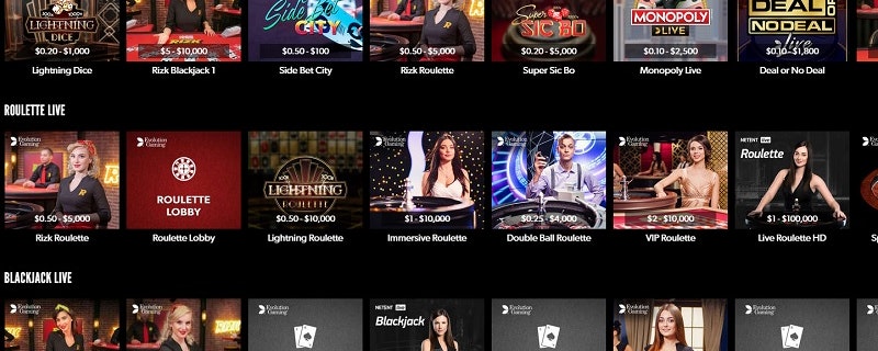 Rizk Club Boasts Exclusive Live Casino Tables
